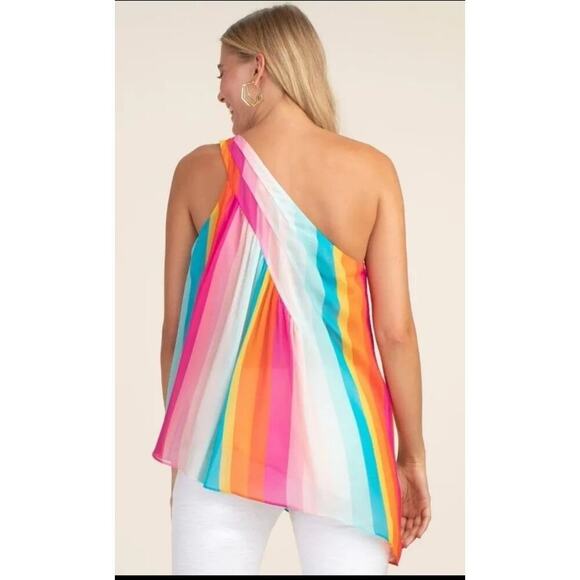 Trina Turk Infinity Silk colorful top size S - Picture 2 of 5